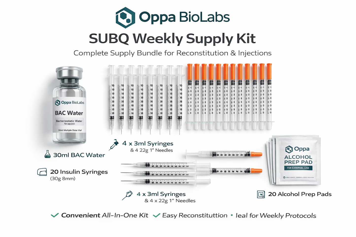 SUBQ Weekly Supply Kit (20 Syringes | Complete Setup)